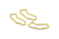 Brass California Charm, 48 Raw Brass California State Charms, Findings (19x16x1mm) E059