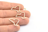 Brass New York Charm, 48 Raw Brass New York State Charms, Findings (16.5x21.5x1mm) E057