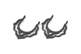 Siyah Kolye Ucu, 2 Halka, Tılsımlar, Küpeler, Bulgularla Birlikte 4 Oksitlenmiş Pirinç Siyah Kolye Ucu (29x27x1mm) BS 1982 S747