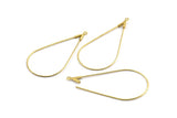 Brass Drop Earring, 24 Raw Brass Wire Drop Earring Charms With 1 Loop, Pendants, Findings (44.5x23x0.8mm) BS 2287