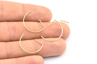 Brass Earring Wires, 24 Raw Brass D Shape Earring Wires (22x16x0.8mm) E109