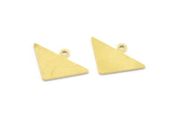 Brass Triangle Blank, 24 Raw Brass Triangle Blanks With 1 Loop, Charms (11x16.5x0.8mm) E090