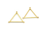 Brass Triangle Connector, 24 Raw Brass Triangle Connectors With 3 Loops, Findings, Tags (21x0.9mm) BS 2080