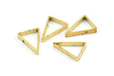 Brass Triangle Charm, 12 Raw Brass Triangles with 2 Holes (16.5x12x2.5mm) E187