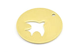 Brass Bird Necklace, 6 Raw Brass Bird Tags With 1 Hole, Findings, Charms (28x1mm) B0139