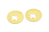 Brass Bird Necklace, 6 Raw Brass Bird Tags With 1 Hole, Findings, Charms (28x1mm) B0139
