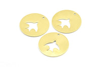 Brass Bird Necklace, 6 Raw Brass Bird Tags With 1 Hole, Findings, Charms (28x1mm) B0139