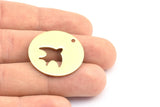 Brass Bird Necklace, 6 Raw Brass Bird Tags With 1 Hole, Findings, Charms (28x1mm) B0139