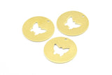 Brass Butterfly Necklace, 6 Raw Brass Butterfly Tags With 1 Hole, Findings, Charms (28x1mm) K178