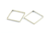 Silver Square Charm, 12 Silver Tone Square Connectors with 2 holes (30x3x0.80mm) E168