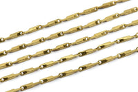 Bar Chain, Link Chain, 1 M Raw Brass Bar Chain (12x2.5mm) BS 1015