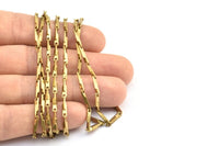 Bar Chain, Link Chain, 1 M Raw Brass Bar Chain (12x2.5mm) BS 1015