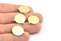 Brass Cabochon Tag, 6 Raw Brass Cabochon Tags With 2 Loops, Stamping Tags (17x1mm) A0613