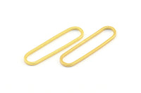 Gold Oval Charm, 12 Gold Plated Brass Oval Rings, Connectors (25x7x0.80mm) BS 1735 Q0838