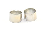Ring Settings for Soldering, 3 Silver Tone Adjustable Smooth Ring Settings for Soldering (19mm) Mn53 H0591