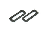 Black Rectangle Connector, 25 Oxidized Brass Black Rectangle Connector Findings (15x6mm)  Brs 3043 B0036 S718