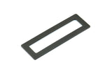 Black Rectangle Connector, 6 Oxidized Brass Black Rectangle Connectors With No Holes (50x17x0.70mm) C007 S720