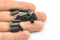 Rectangle Tube Beads, 24 Oxidized Brass Black Rectangle Shaped Tubes (12x5x3mm) A0648 S719