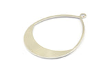 Silver Drop Earring, 3 Silver Tone Drop Earring Charms With 1 Loop, Pendants, Findings (49x36x0.8mm) E036 H0599
