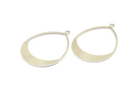 Silver Drop Earring, 3 Silver Tone Drop Earring Charms With 1 Loop, Pendants, Findings (49x36x0.8mm) E036 H0599