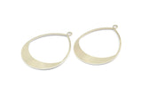 Silver Drop Earring, 3 Silver Tone Drop Earring Charms With 1 Loop, Pendants, Findings (49x36x0.8mm) E036 H0599