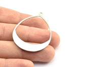 Silver Drop Earring, 3 Silver Tone Drop Earring Charms With 1 Loop, Pendants, Findings (49x36x0.8mm) E036 H0599