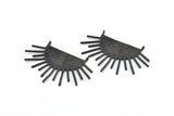 Moon and Sun, 1 Oxidized Brass Black Textured Crescent Moon and Sun Ethnic Pendants With 2 Loops, Findings, Charms (54x35x1mm) BS 1936 S702