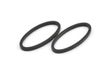 Black Oval Charm, 12 Oxidized Brass Black Oval Connectors (14x28x1.4x1.8mm) BS 1739 S700