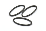 Black Oval Charm, 12 Oxidized Brass Black Oval Connectors (14x28x1.4x1.8mm) BS 1739 S700