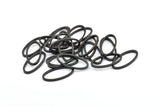 Black Oval Charm, 12 Oxidized Brass Black Oval Connectors (14x28x1.4x1.8mm) BS 1739 S700