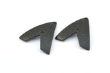 Hammered Triangle Charm, 2 Oxidized Brass Black Hammered Triangle Charms With 2 Holes, Pendants, Earring Findings (24x22.5x1mm) BS 1989 S706