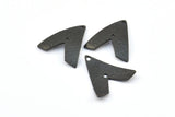 Hammered Triangle Charm, 2 Oxidized Brass Black Hammered Triangle Charms With 2 Holes, Pendants, Earring Findings (24x22.5x1mm) BS 1989 S706