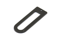 D Shape Rings, 6 Oxidized Brass Black D Shape Connectors With 1 Hole, Rings (37x13x1mm) BS 1927 S705