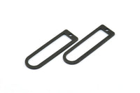 D Shape Rings, 5 Oxidized Brass Black D Shape Connectors, Rings (32x10x1mm) BS 1934 S701