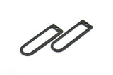 D Shape Rings, 5 Oxidized Brass Black D Shape Connectors, Rings (32x10x1mm) BS 1934 S701