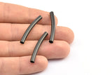 Black Noodle Tube, 12 Oxidized Brass Black Curved Tubes (4x36mm) Bs 1422 S697