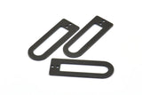 D Shape Rings, 6 Oxidized Brass Black D Shape Connectors With 2 Holes, Rings  (37x13x1mm) BS 1926 S699