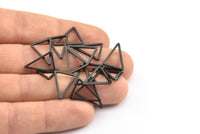 Black Blank Triangle, 25 Oxidized Brass Black Triangles (16x12x1mm) BS 2346 S710