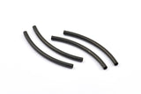 Black Noodle Tube, 12 Oxidized Brass Black Curved Tubes (3x50mm) Bs 1410 S696