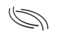 Black Curved Tube, 12 Oxidized Brass Black Curved Tubes (3x110mm) Bs 1419 S547