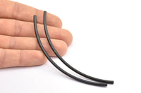 Black Curved Tube, 12 Oxidized Brass Black Curved Tubes (3x110mm) Bs 1419 S547