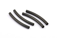 Black Noodle Bead, 24 Oxidized Brass Black Noodle Tube Beads (3x32mm) Bs 1416 S698