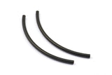 Black Noodle Tube, 12 Oxidized Brass Black Curved Tubes (3x70mm) Bs 1408 S693
