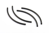 Black Noodle Tube, 12 Oxidized Brass Black Curved Tubes (3x70mm) Bs 1408 S693