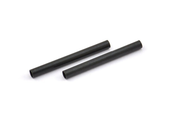 Black Tube Bead. 25 Oxidized Brass Black Tube Beads (3x30mm) Bs 1443 S708