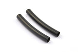 Black Noodle Tube, 24 Oxidized Brass Black Curved Tubes (4x32mm) Bs 1421 S711
