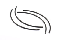Black Noodle Tube, 6 Oxidized Brass Black Curved Tubes (3x130mm) Bs 1420 S612