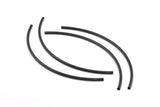 Black Noodle Tube, 6 Oxidized Brass Black Curved Tubes (3x130mm) Bs 1420 S612