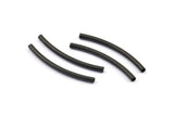 Black Noodle Tube, 25 Oxidized Brass Black Curved Tubes (2x30mm) Bs 1403 S691