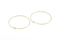 Brass Earring Wires, 25 Raw Brass Earring Studs, Wire Hoops (60x0.8mm) E171